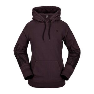 Volcom hoodie burgundy with black tie dyed detail on sleeves